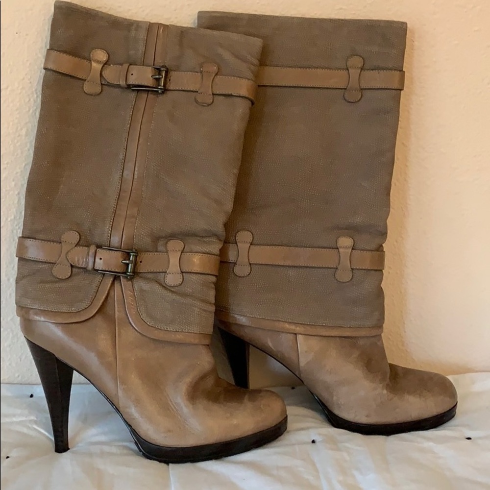 Cole Haan Nike Air Kennedy Buckle Boots in Beige